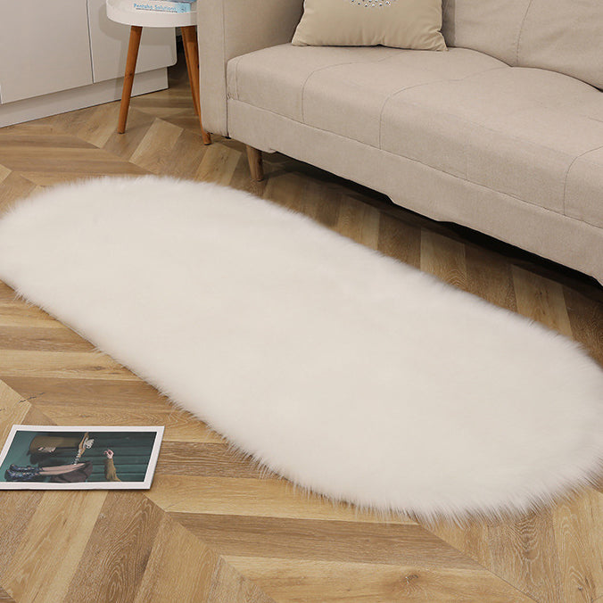 PUREHOME | Bēšais Pūkainais Ovālais Paklājs - Mājas Miers