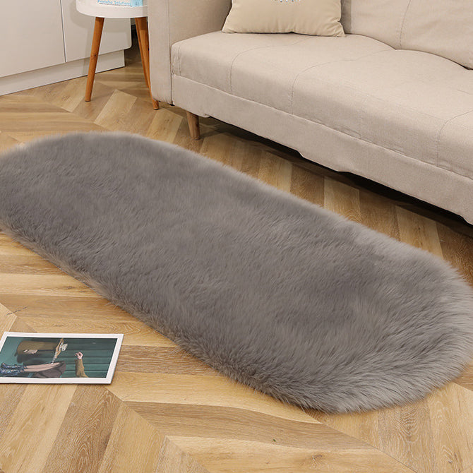 PUREHOME | Bēšais Pūkainais Ovālais Paklājs - Mājas Miers