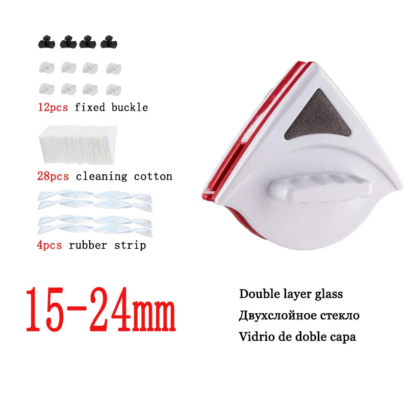Magnetic Window Cleaner 15-24mm - Clean Windows From the Inside Without Going Outside!