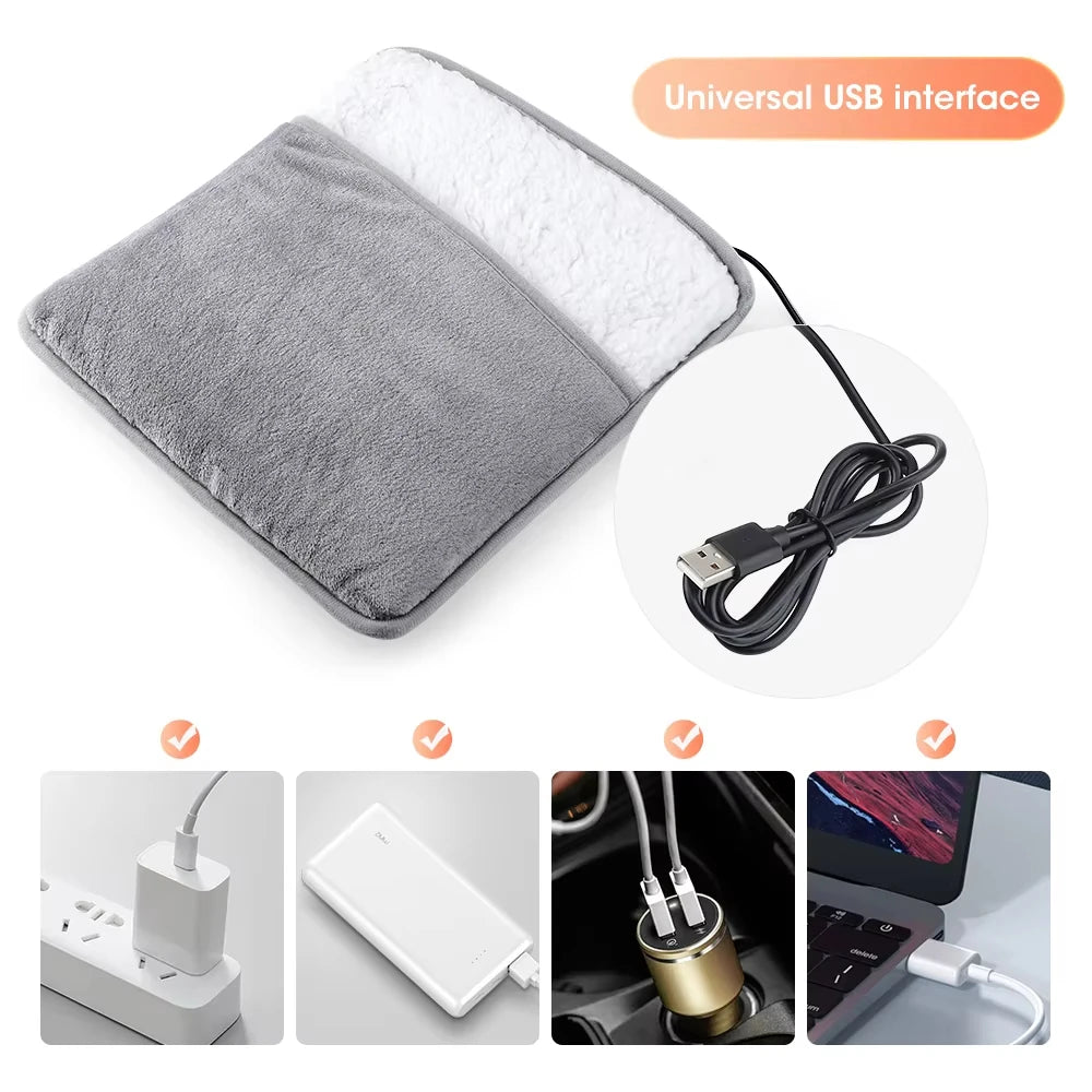 Elektriskais Kāju Sildītājs - USB Pēdu Sildošs Paklājiņš 50°C, Mazgājams | PUREHOME