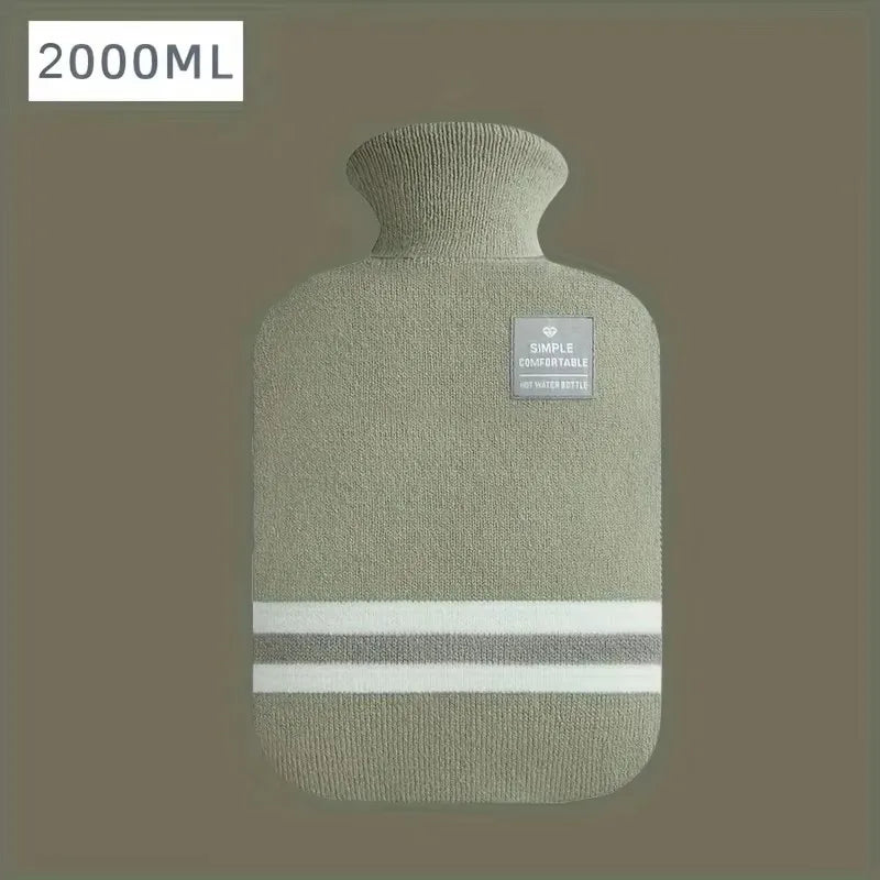 Karstā Ūdens Pudele 1000ml ar Adītu Pārvalku - Silikona Sildītājs | PUREHOME