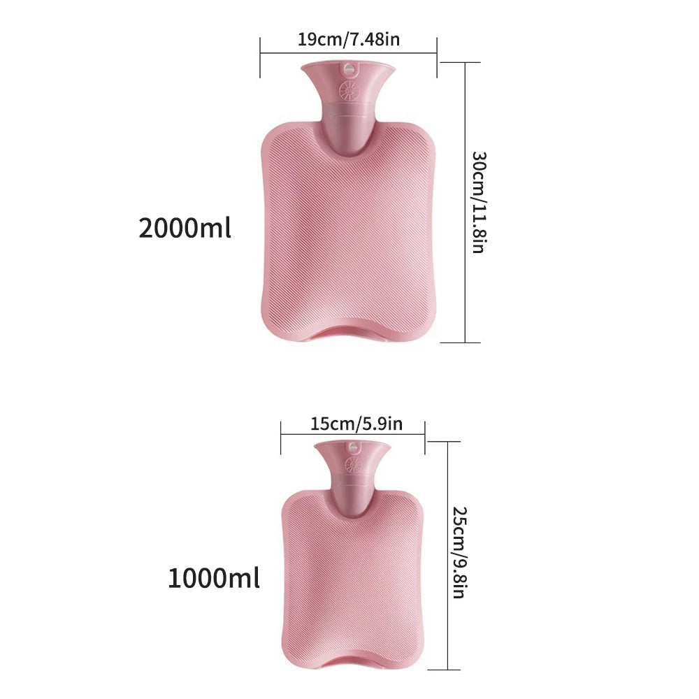 Karstā Ūdens Pudele 1000ml ar Adītu Pārvalku - Silikona Sildītājs | PUREHOME
