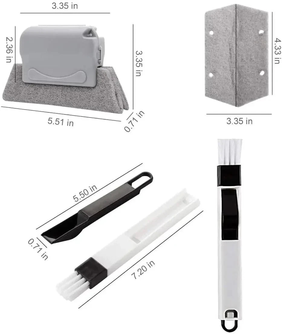 Logu Sliedes Birste 2in1 - Spraugu un Stūru Tīrītājs Logiem, Durvīm, Virtuvei | PUREHOME